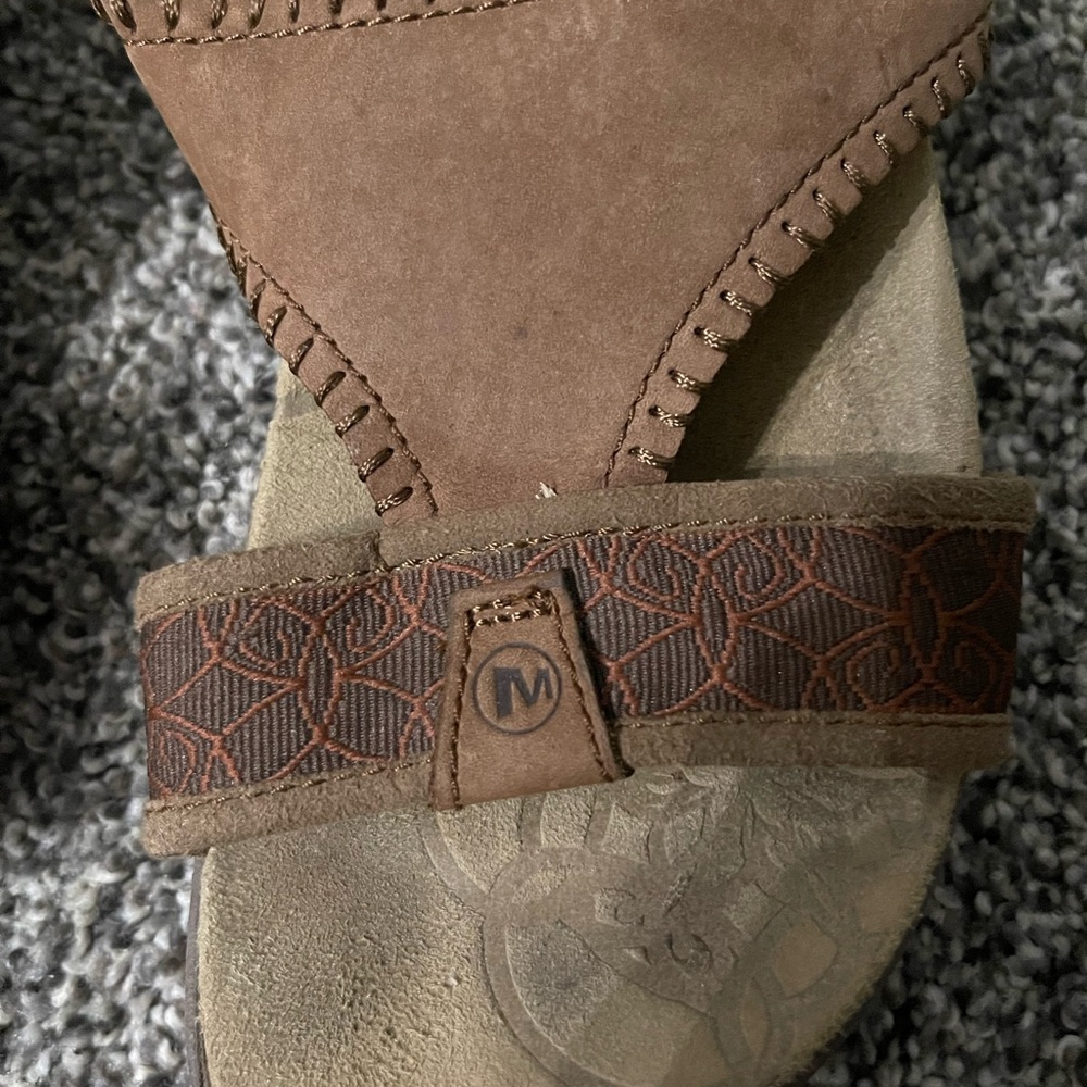 Merrell dark Earth Performance Footwear slide slip on sandals 6 - Picture 2 of 14
